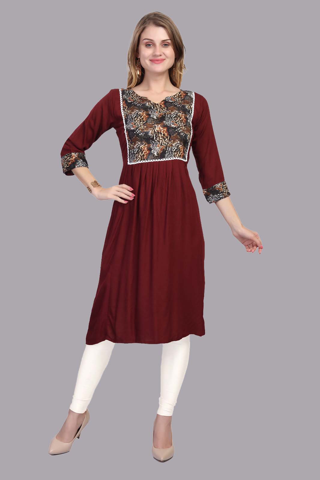 Wine Color Kurti