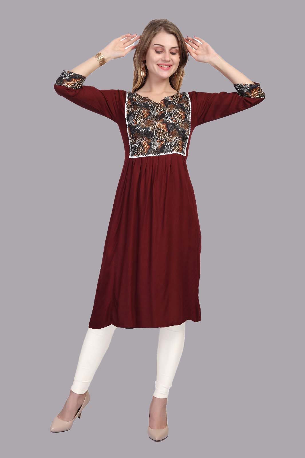 Wine Color Kurti