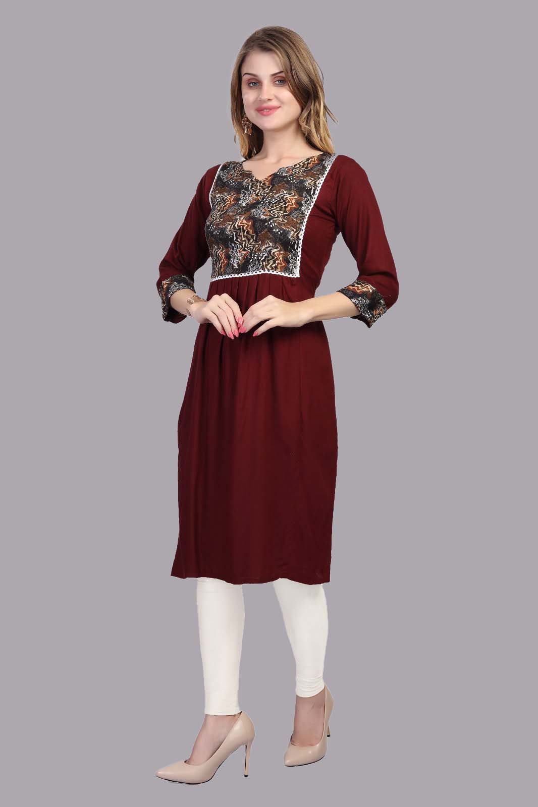 Wine Color Kurti