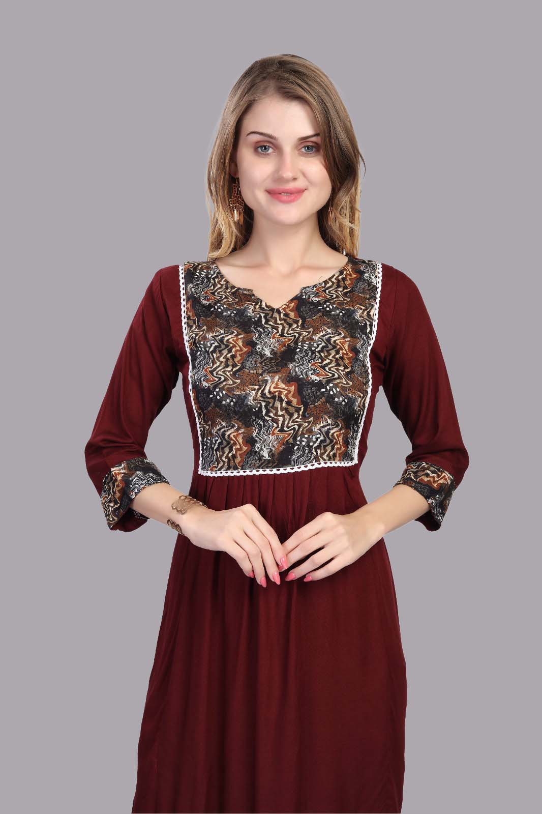 Wine Color Kurti