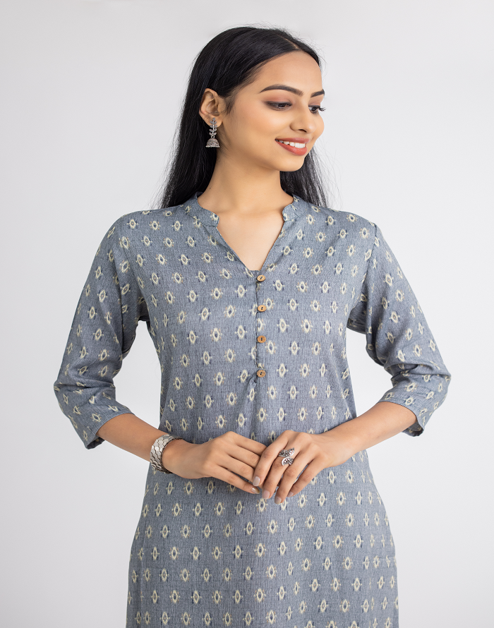 Grey Printed KurtI