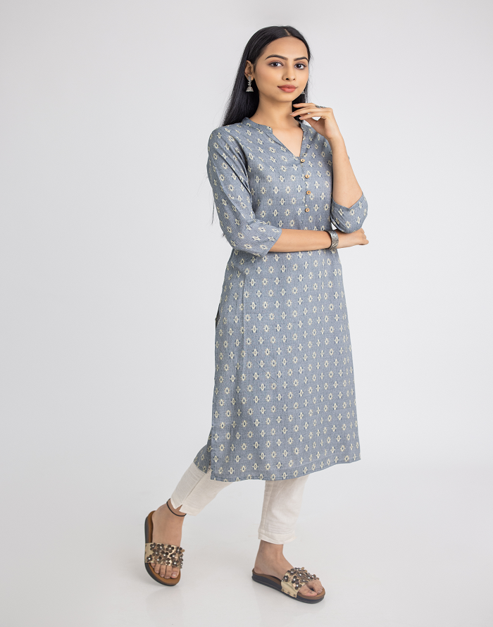 Grey Printed KurtI