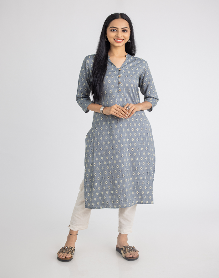 Grey Printed KurtI