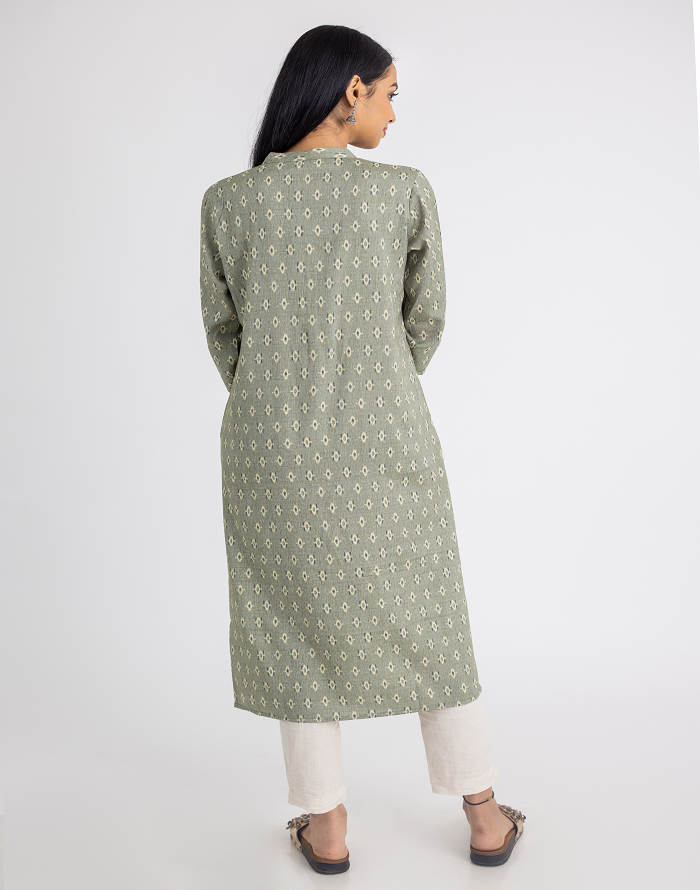 Green Color Printed Kurti