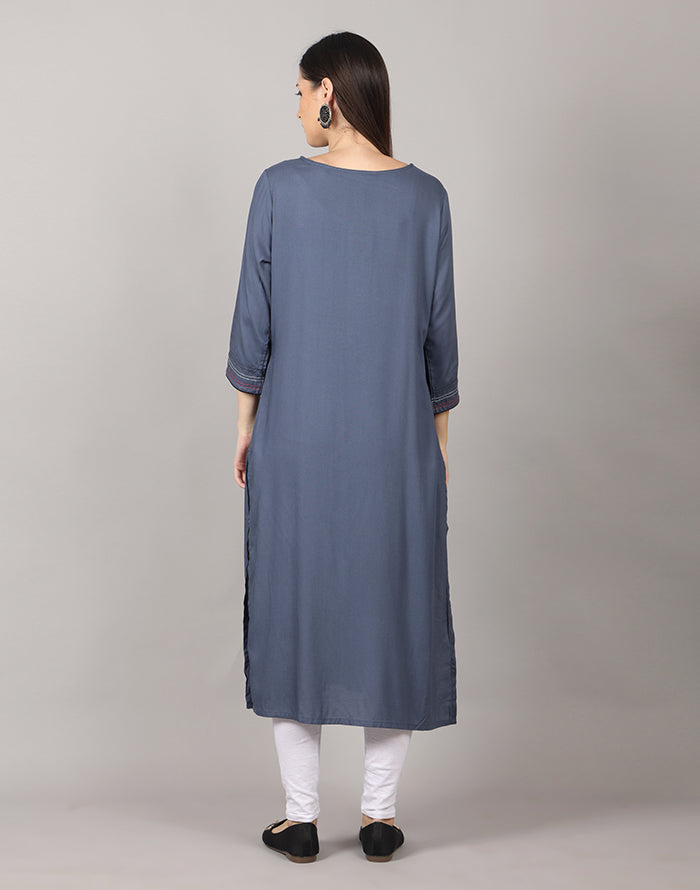 Grey Embroidery Kurti