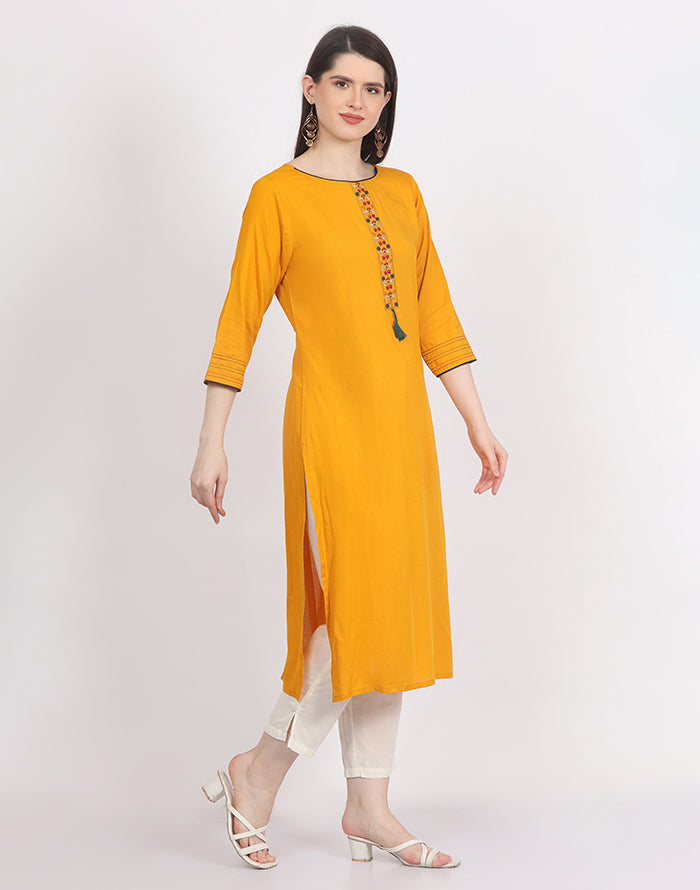 Musterd Embroidery Kurti