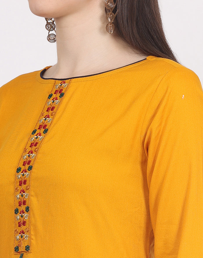 Musterd Embroidery Kurti