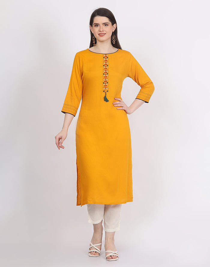 Musterd Embroidery Kurti