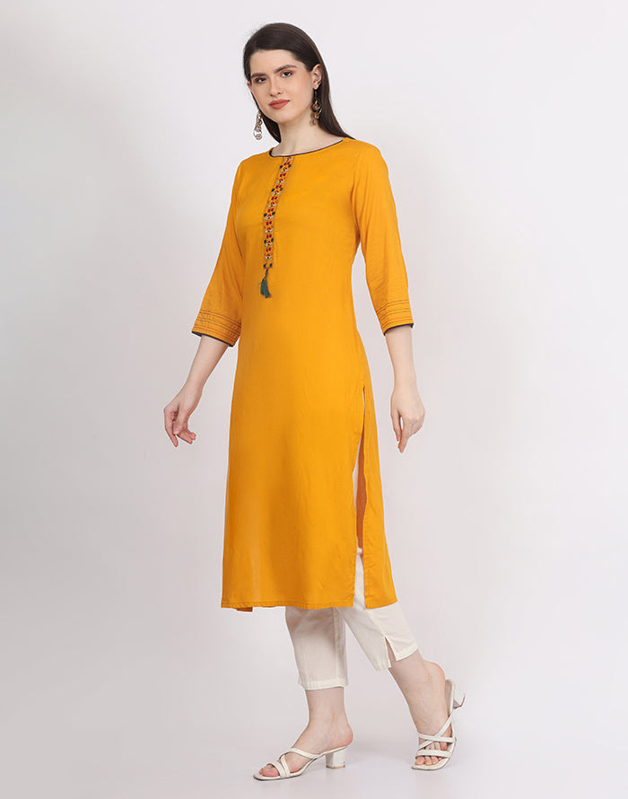 Musterd Embroidery Kurti