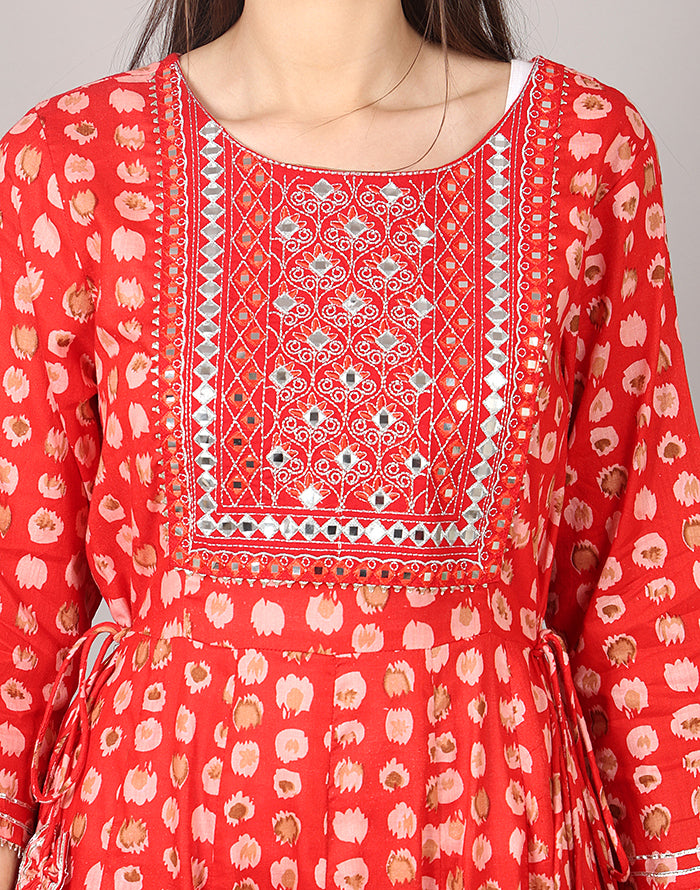 Red Printed Kurti