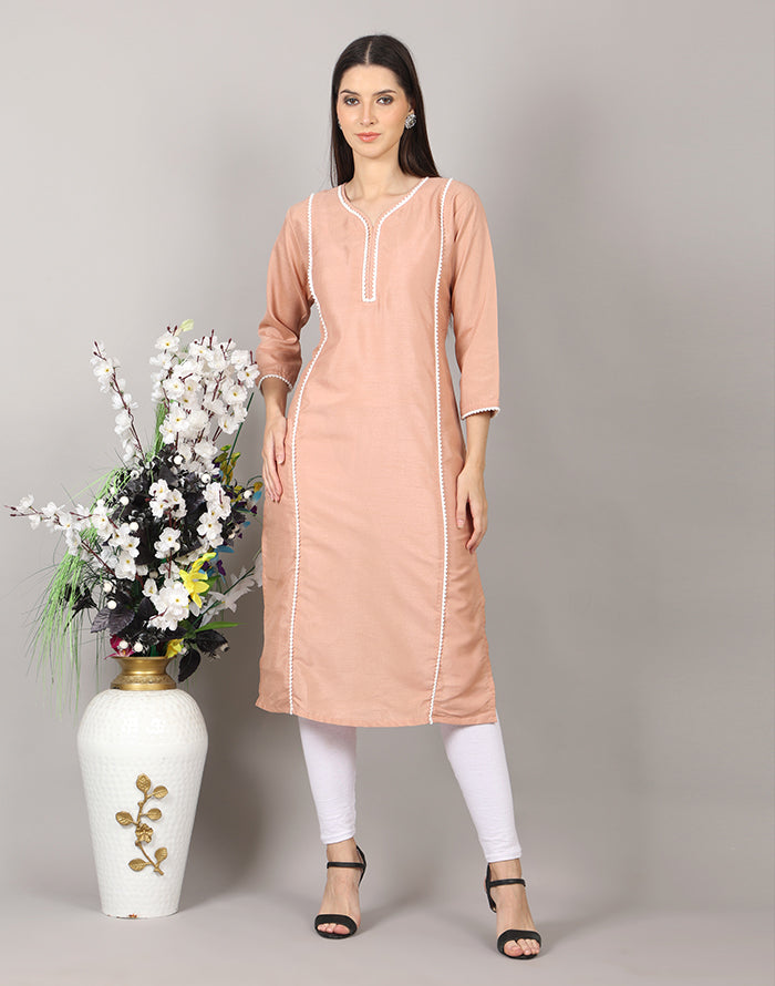 PEACH COLOR KURTI