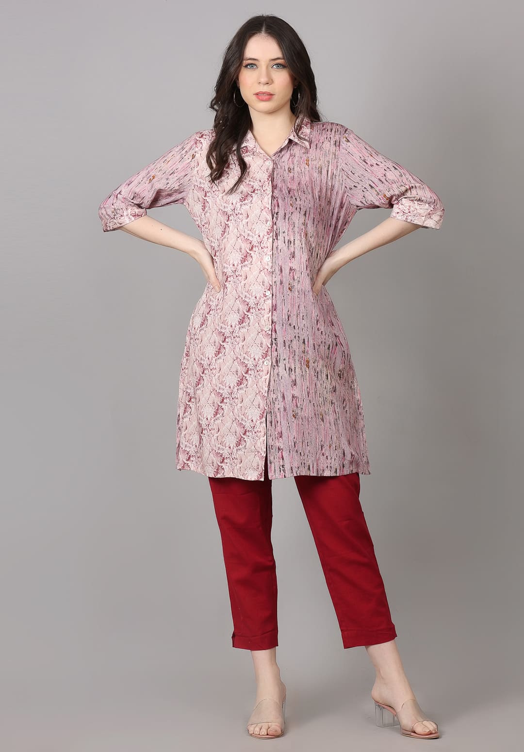 Purple Color Printed Kurti