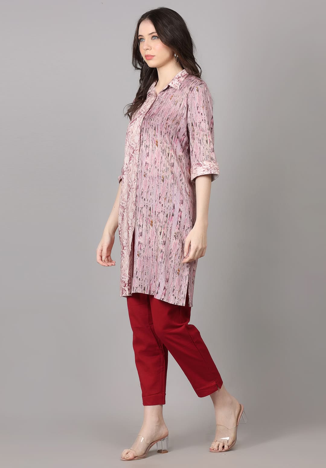 Purple Color Printed Kurti