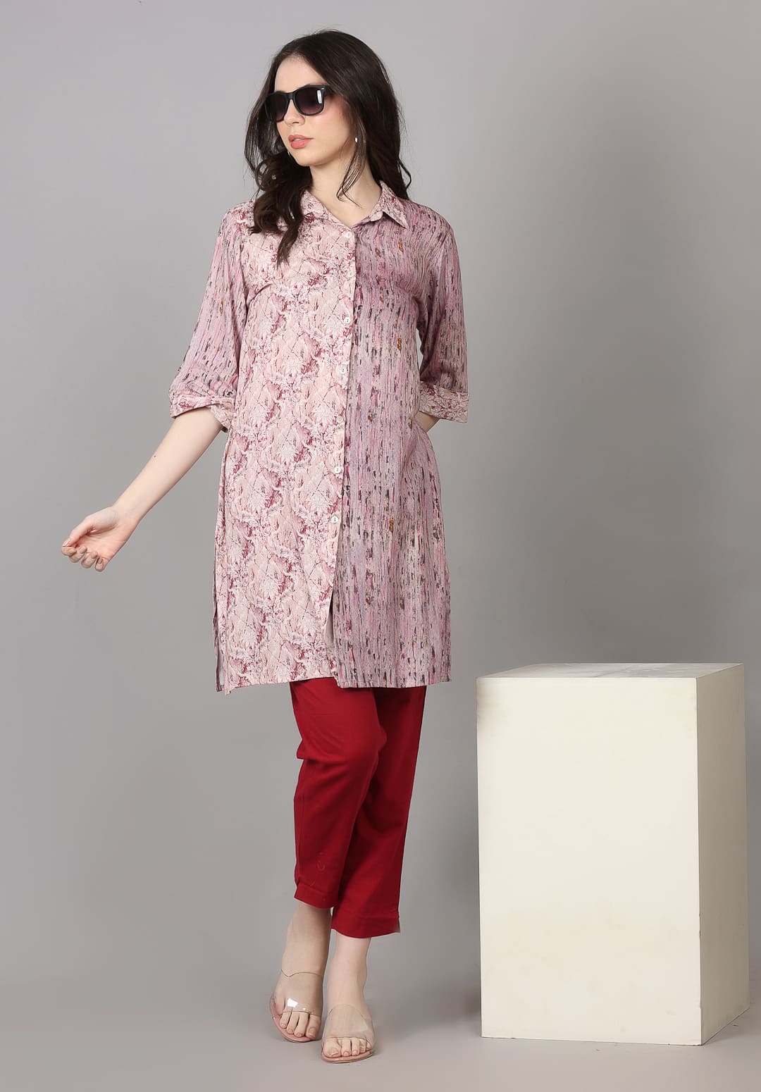 Purple Color Printed Kurti