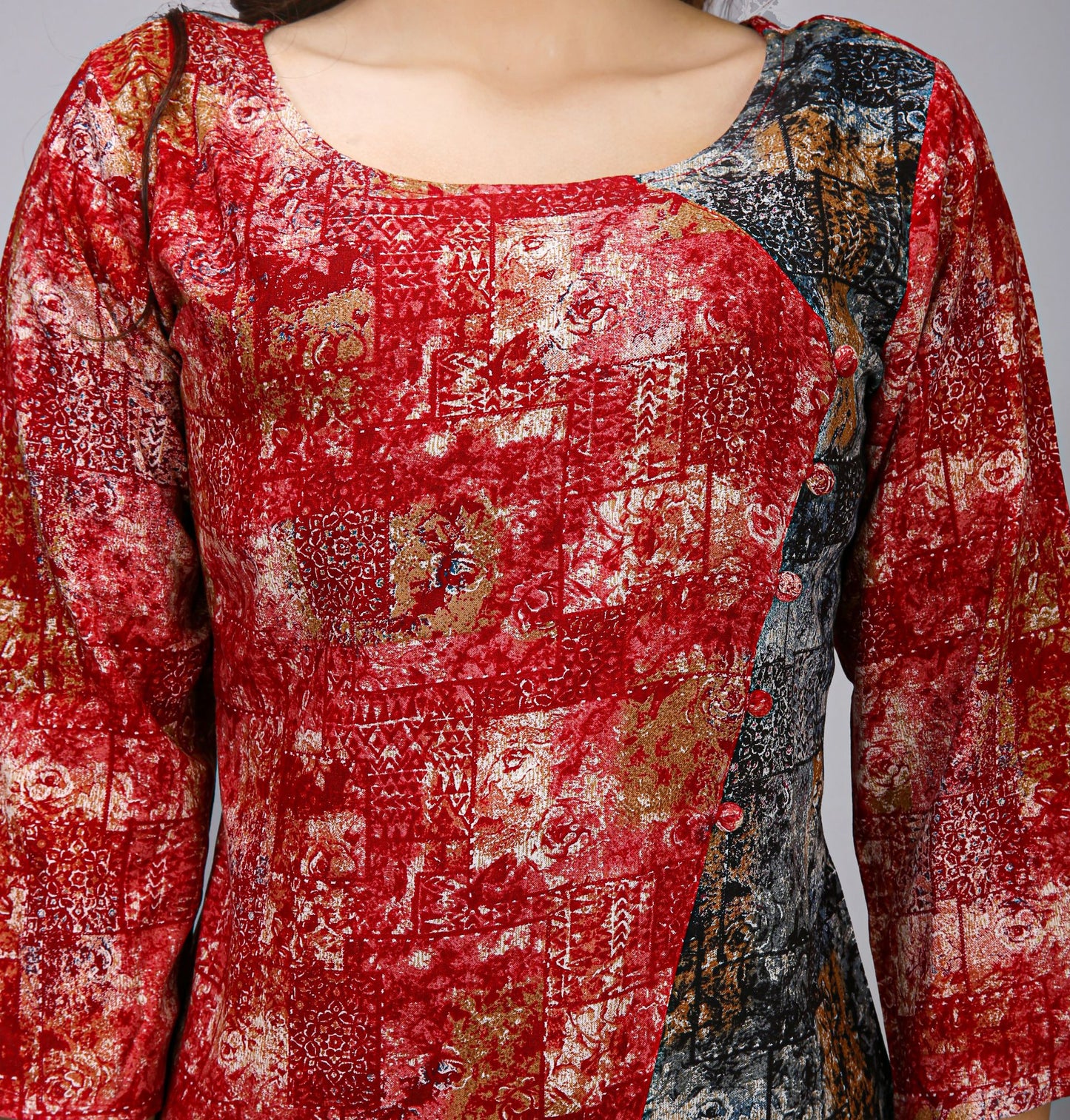 Red Color Printed Top