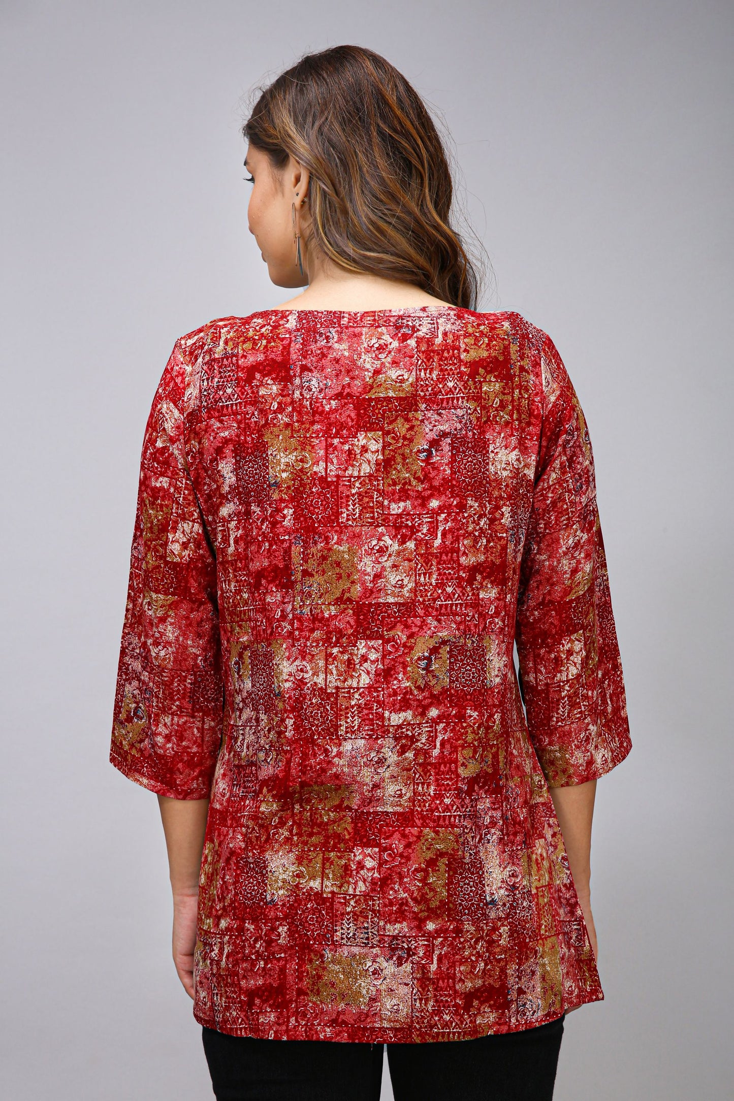 Red Color Printed Top