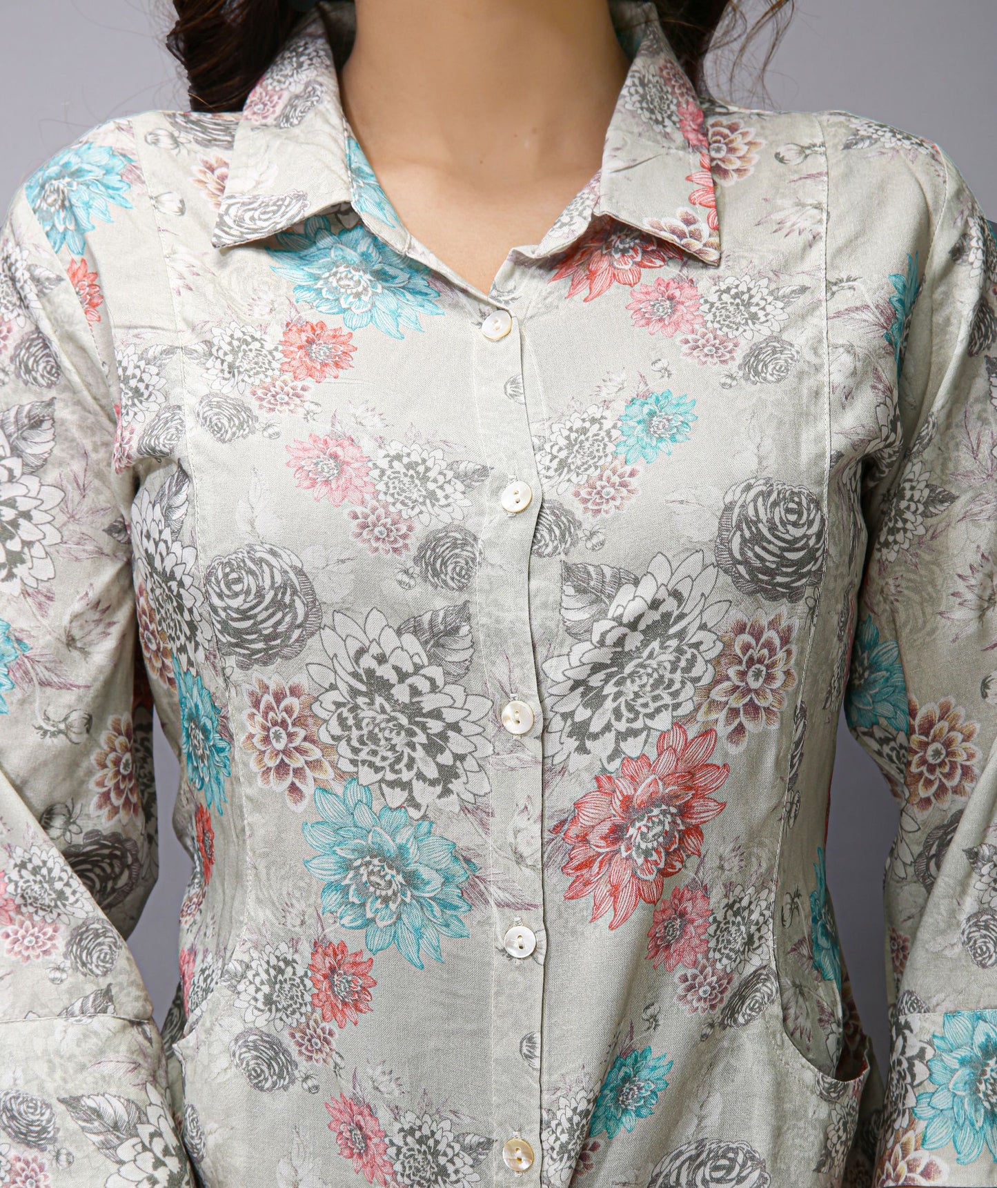 Cream Color Printed Shirt