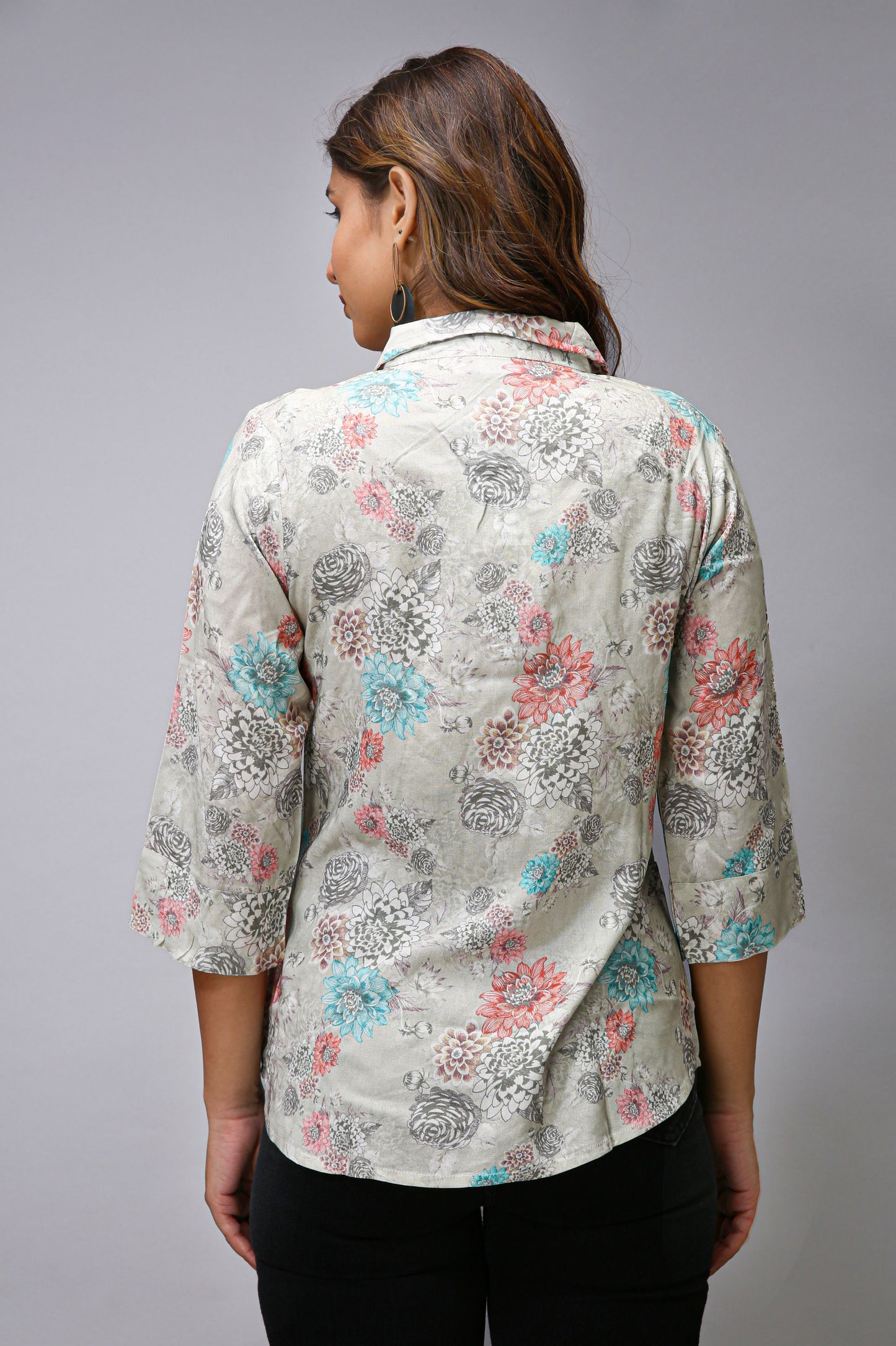 Cream Color Printed Shirt