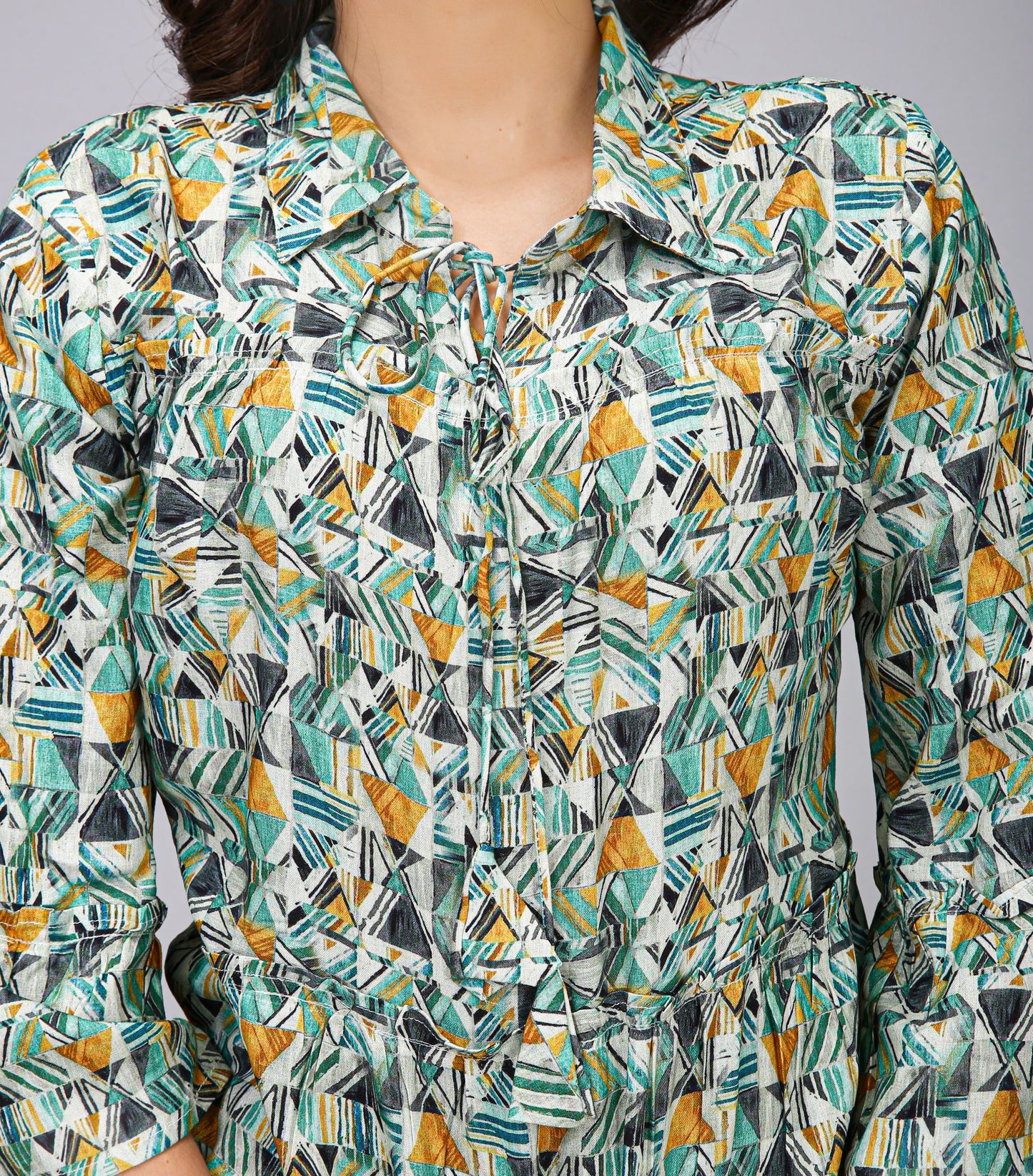 GREEN COLOR PRINTED TOP