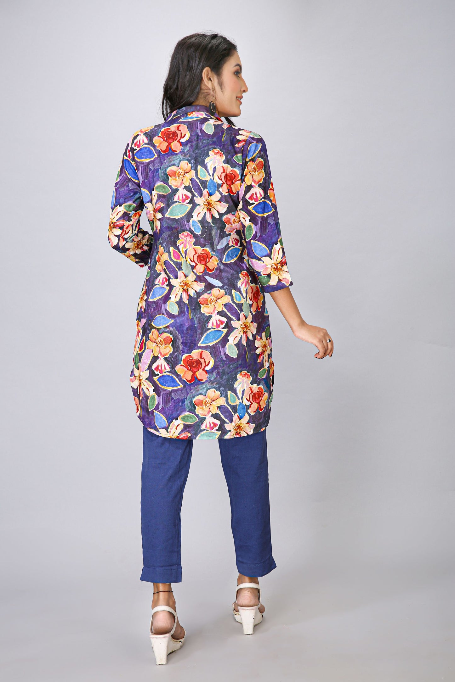 Blue Color Printed Kurti