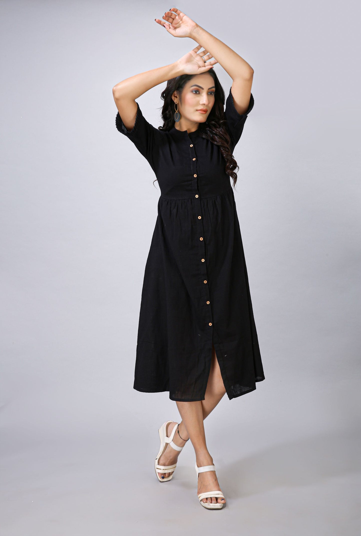 Black Plain One Piece Dress