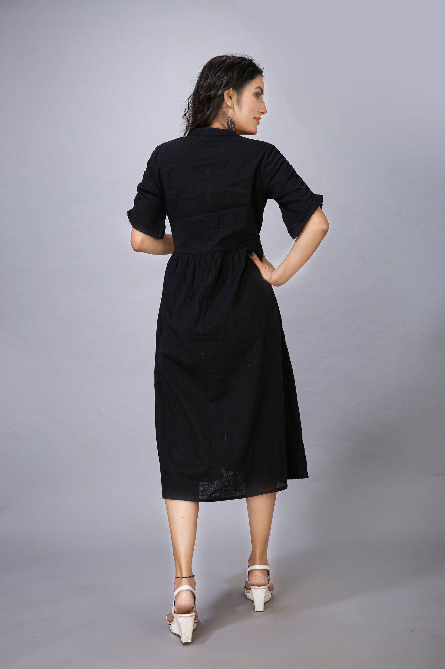 Black Plain One Piece Dress