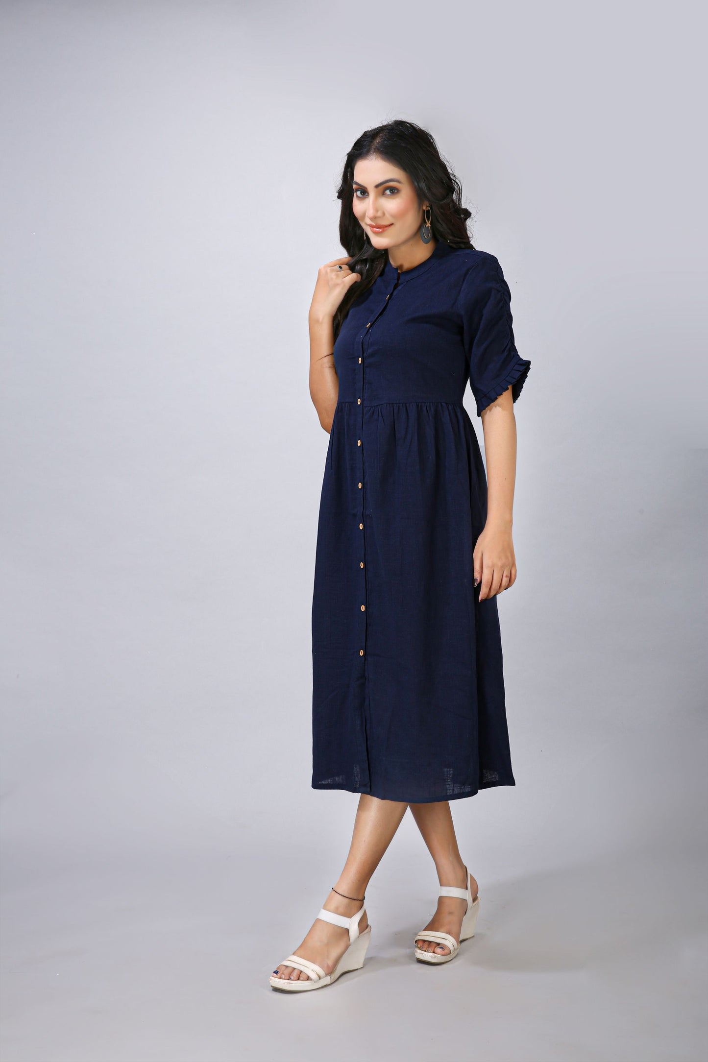 Navy Plain One Piece Dress