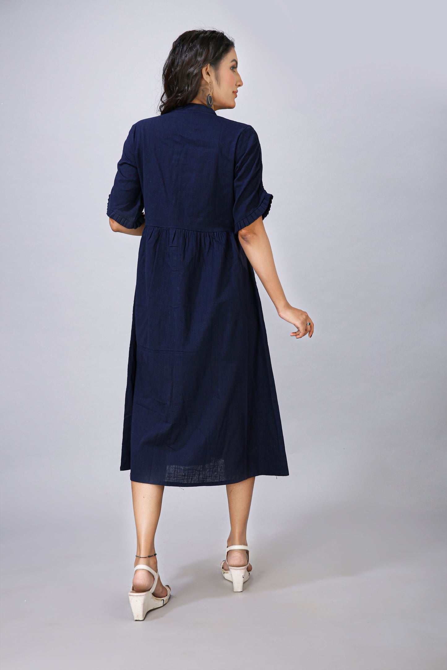 Navy Plain One Piece Dress