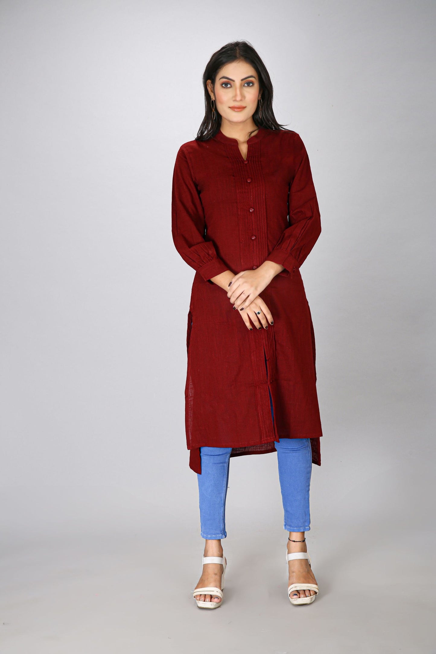 Maroon Plain Kurti