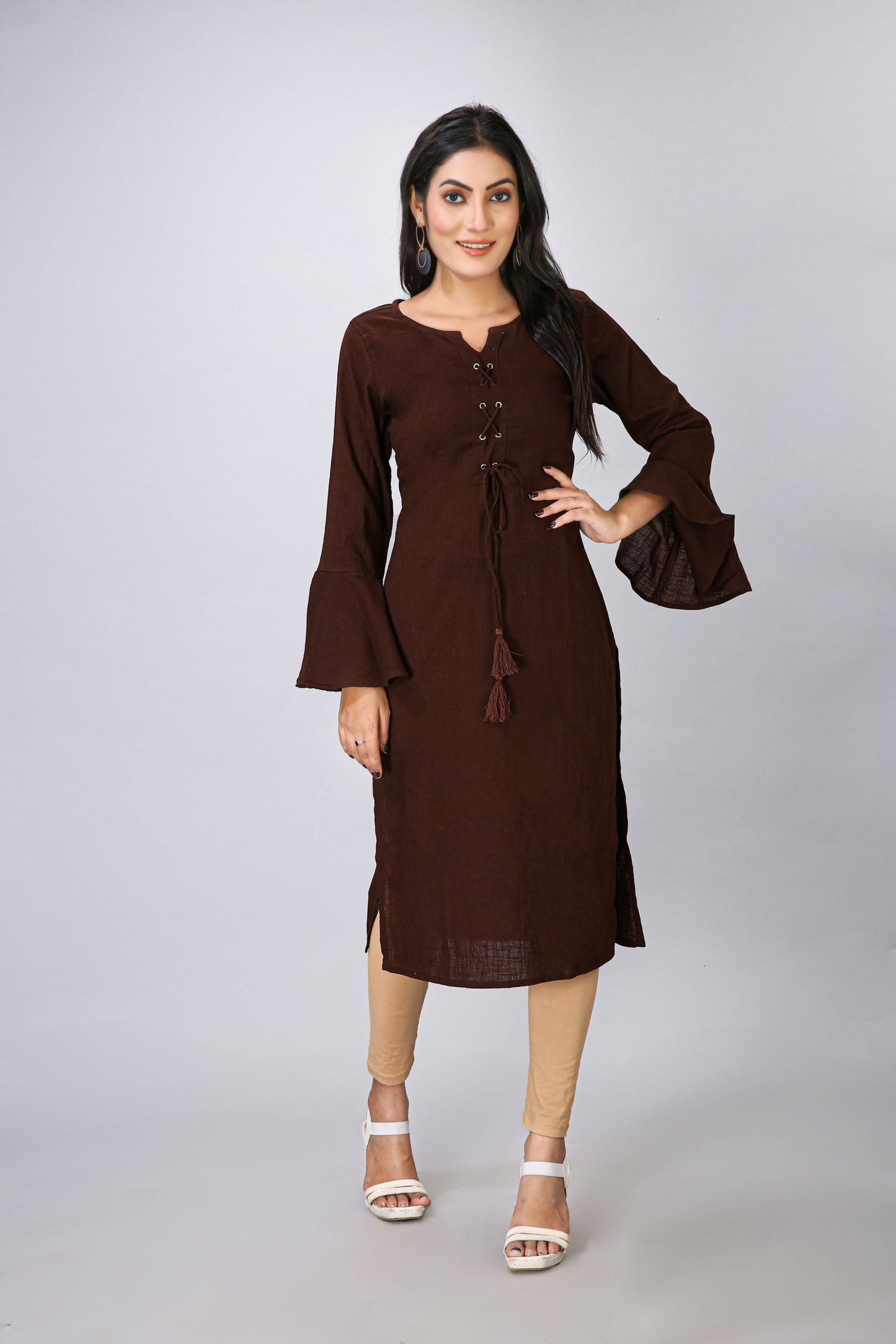 Coffee Flair Sleeve Kurti