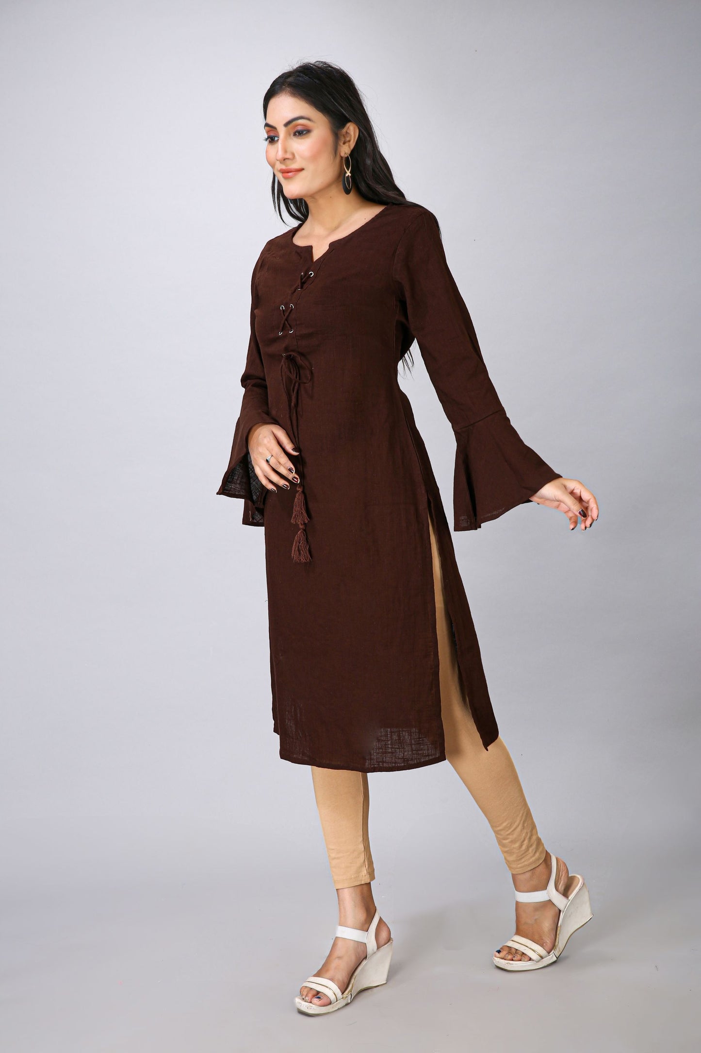 Coffee Flair Sleeve Kurti