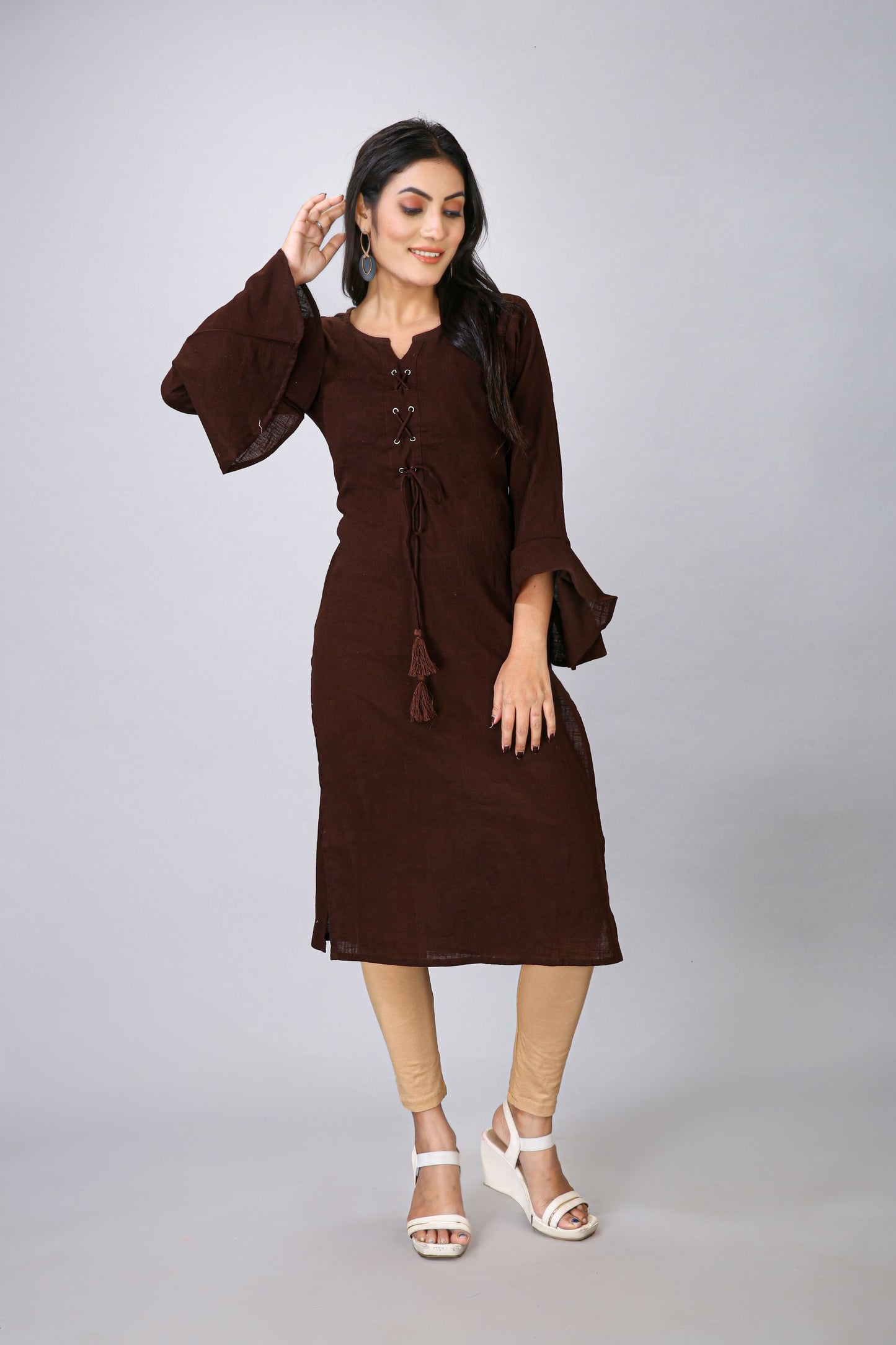 Coffee Flair Sleeve Kurti