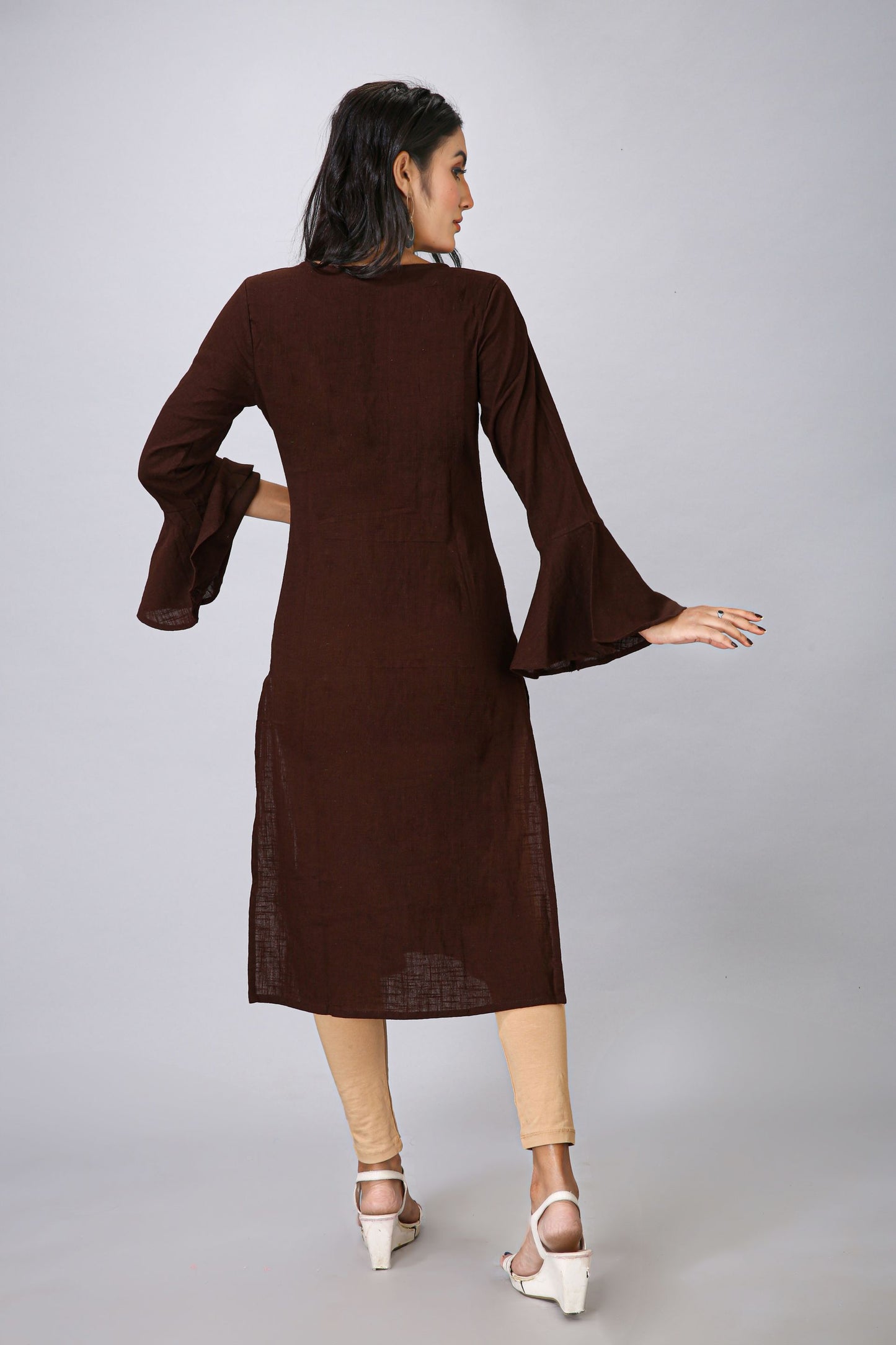 Coffee Flair Sleeve Kurti