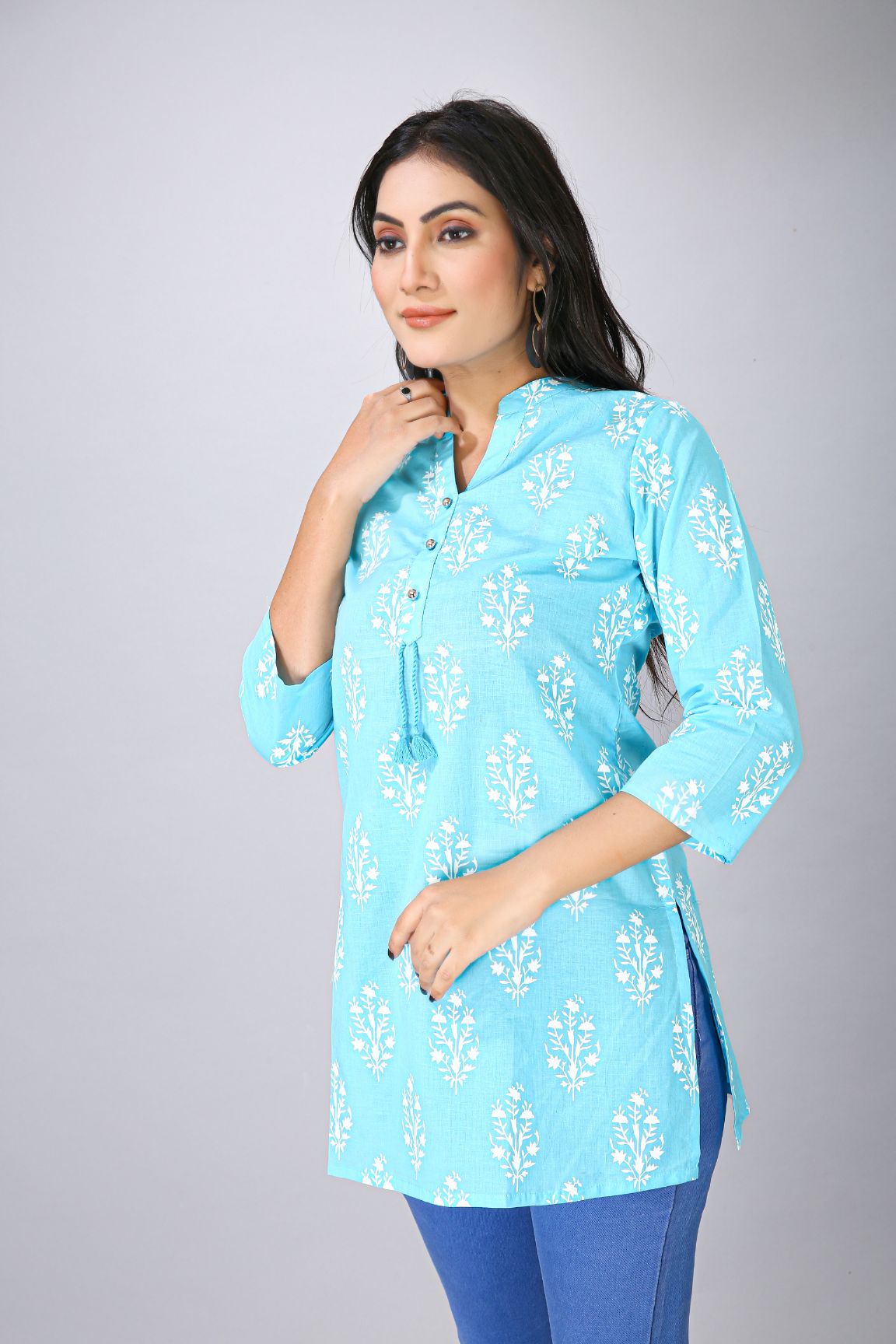 Sky Printed Short Kurti