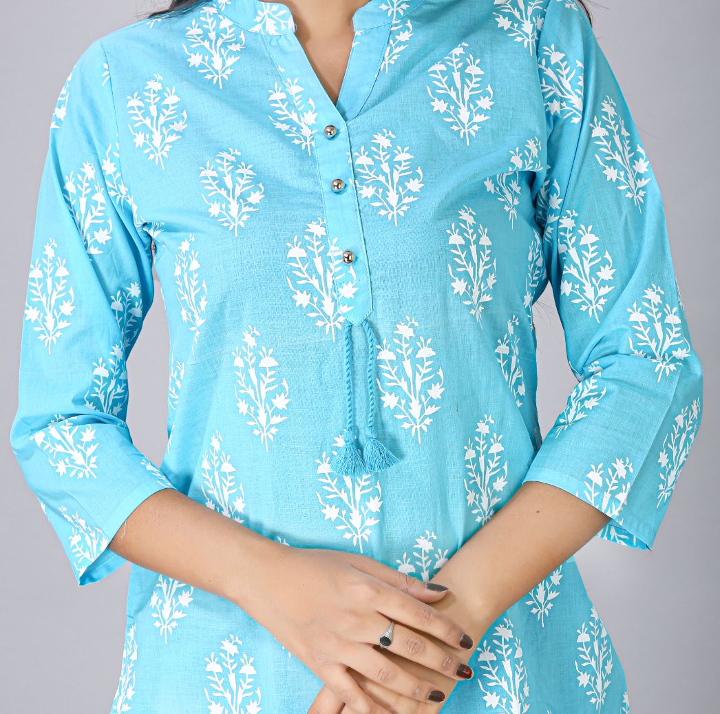 Sky Printed Short Kurti