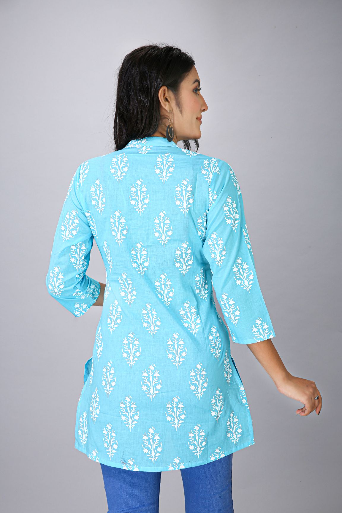 Sky Printed Short Kurti