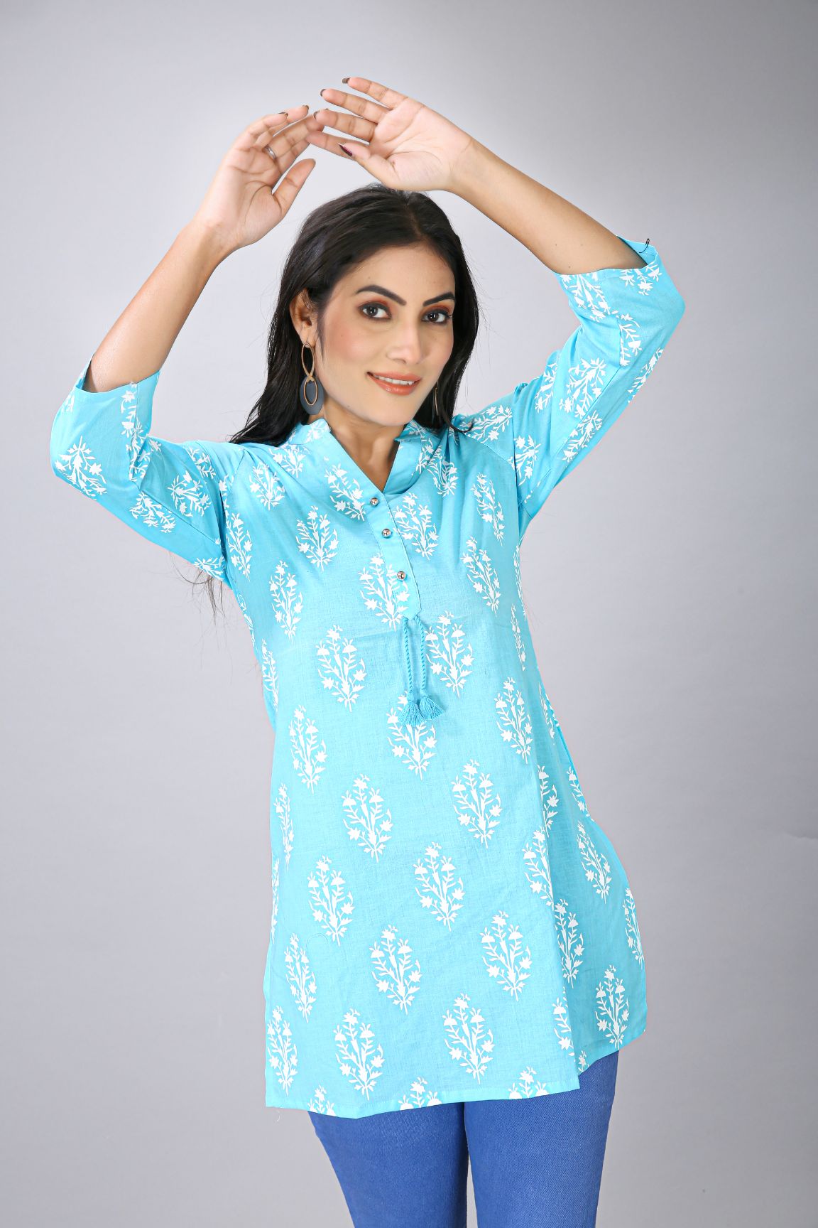 Sky Printed Short Kurti