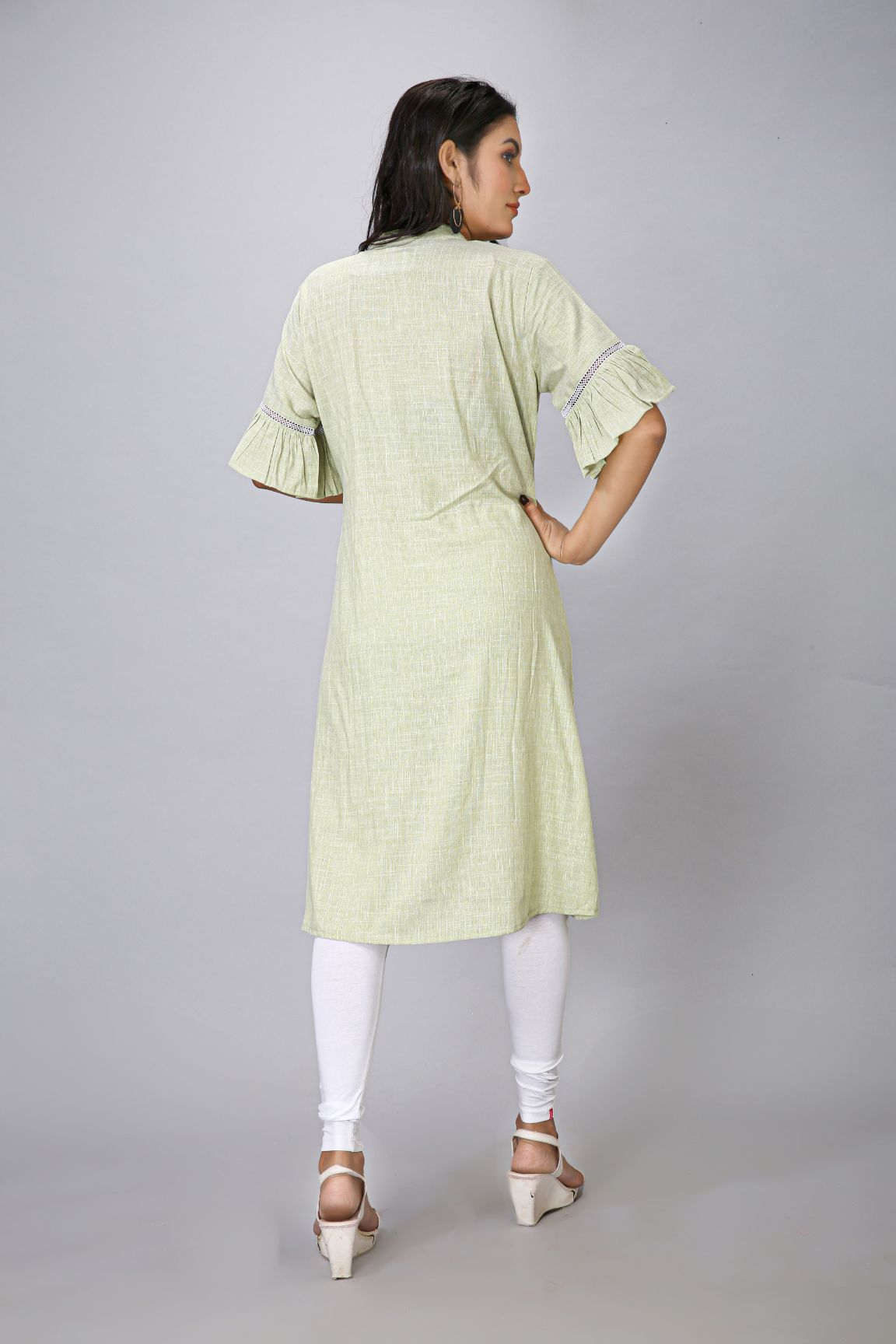 Green Lace Work Kurti