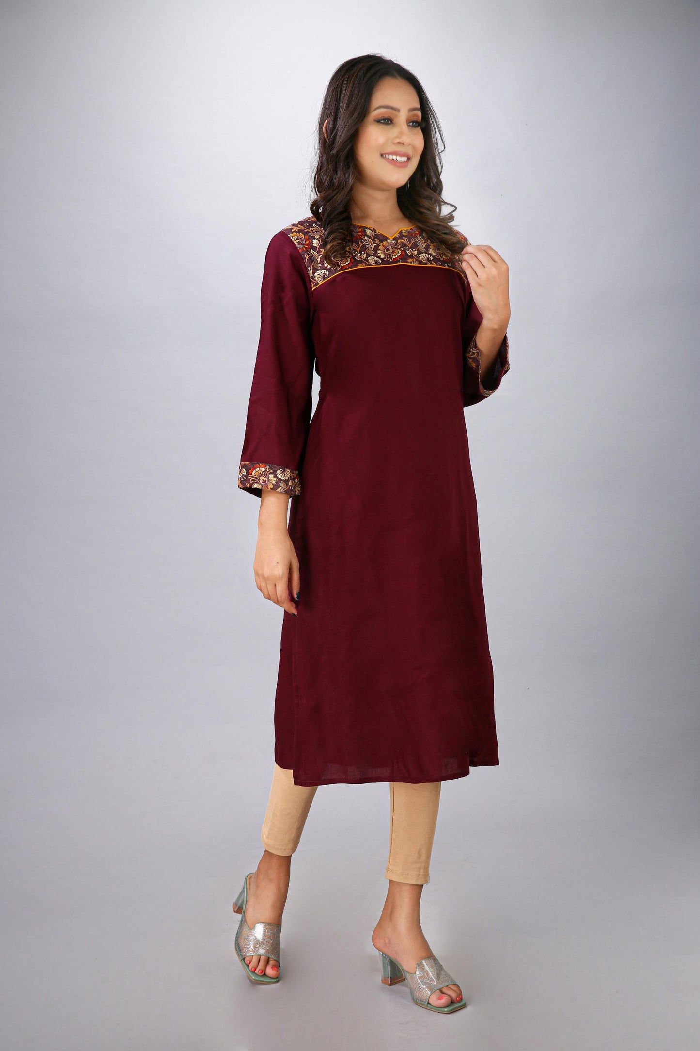 Wine Color Kurti