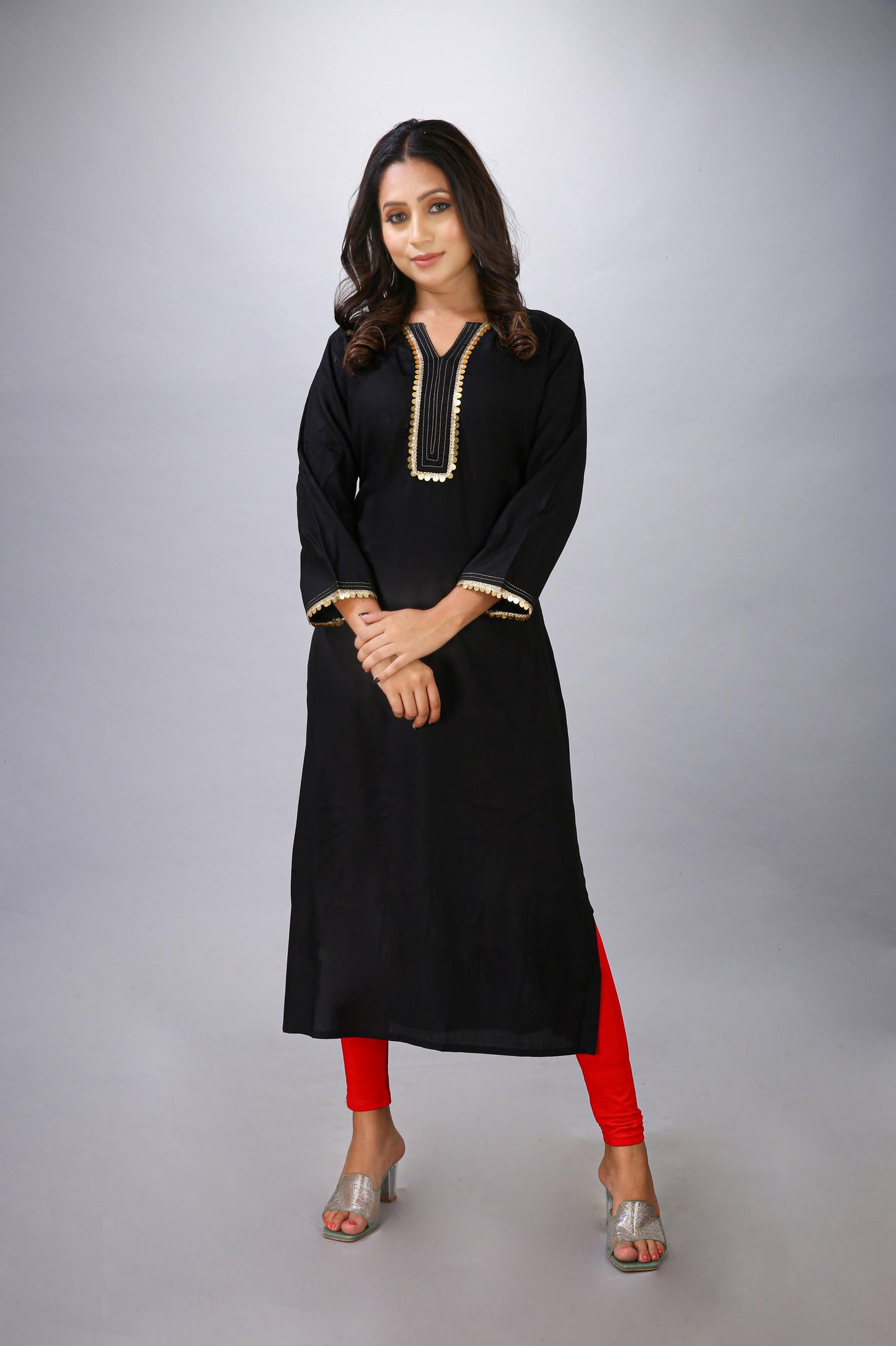 BLACK PLAIN KURTI