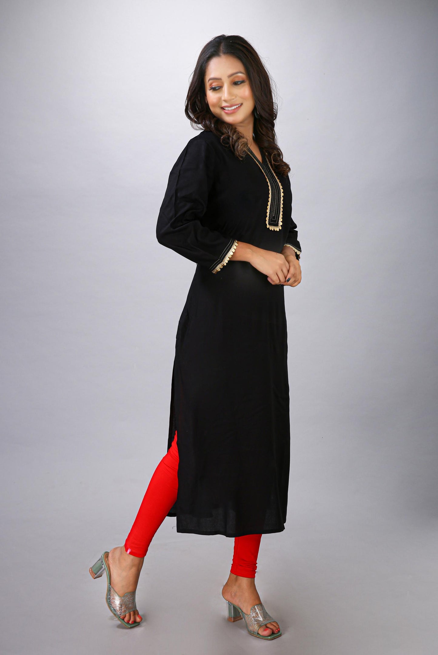 BLACK PLAIN KURTI