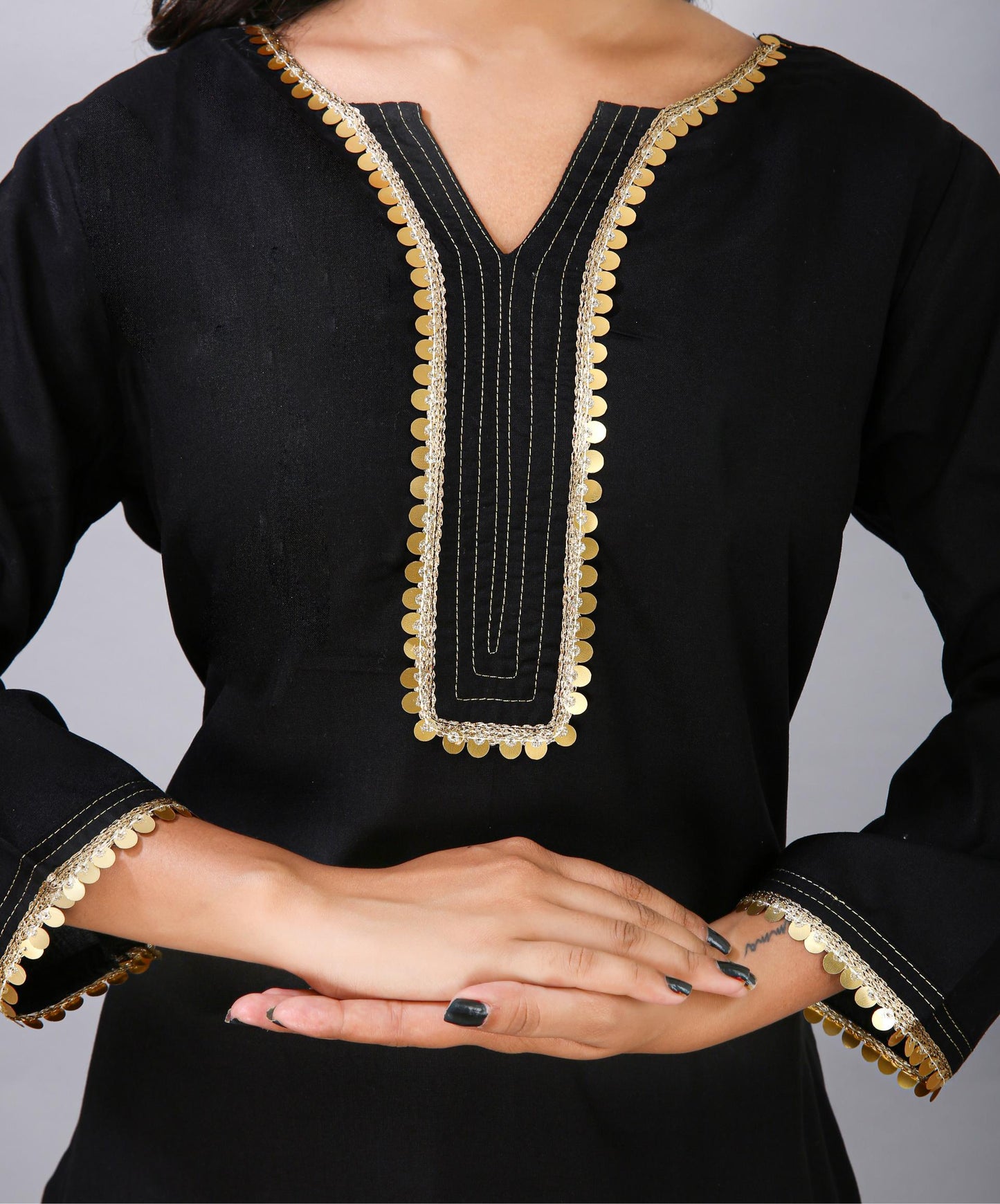 BLACK PLAIN KURTI