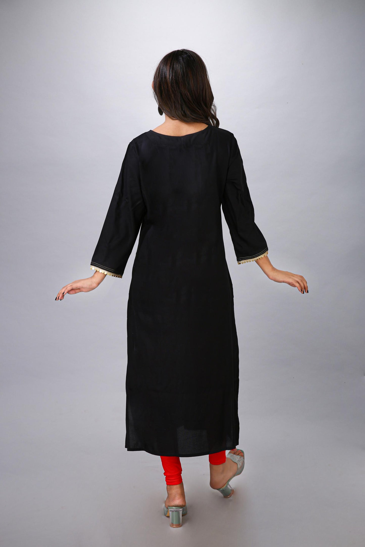 BLACK PLAIN KURTI