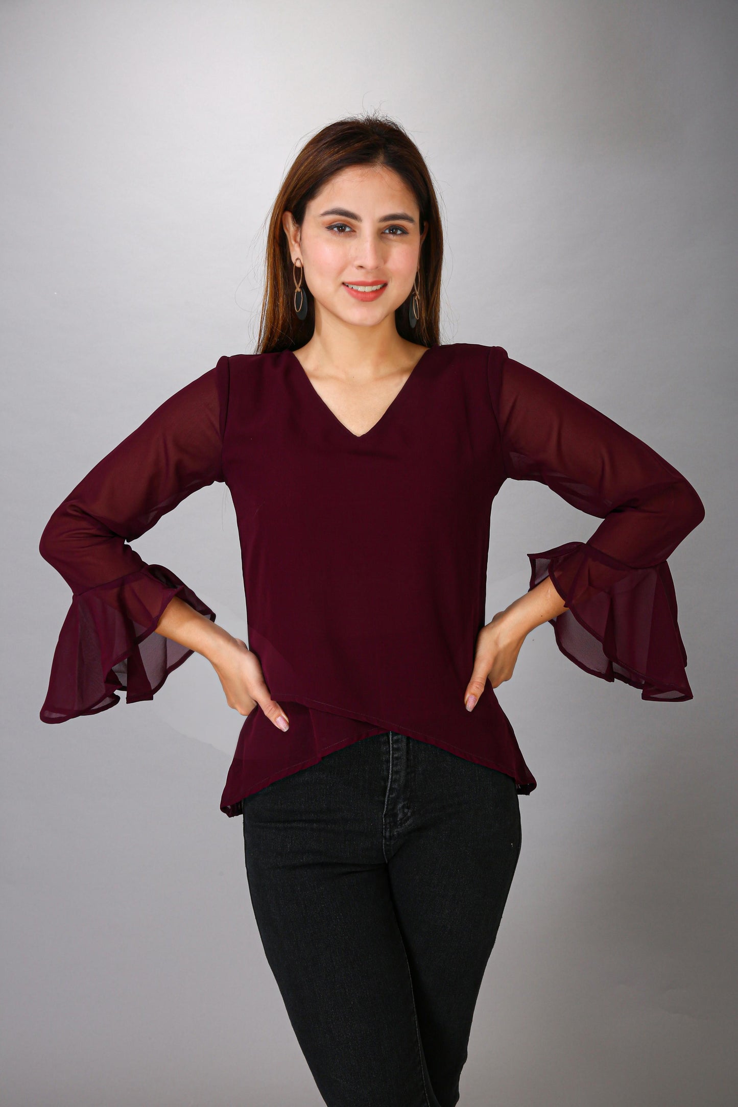 WINE GEORGETTE TOP