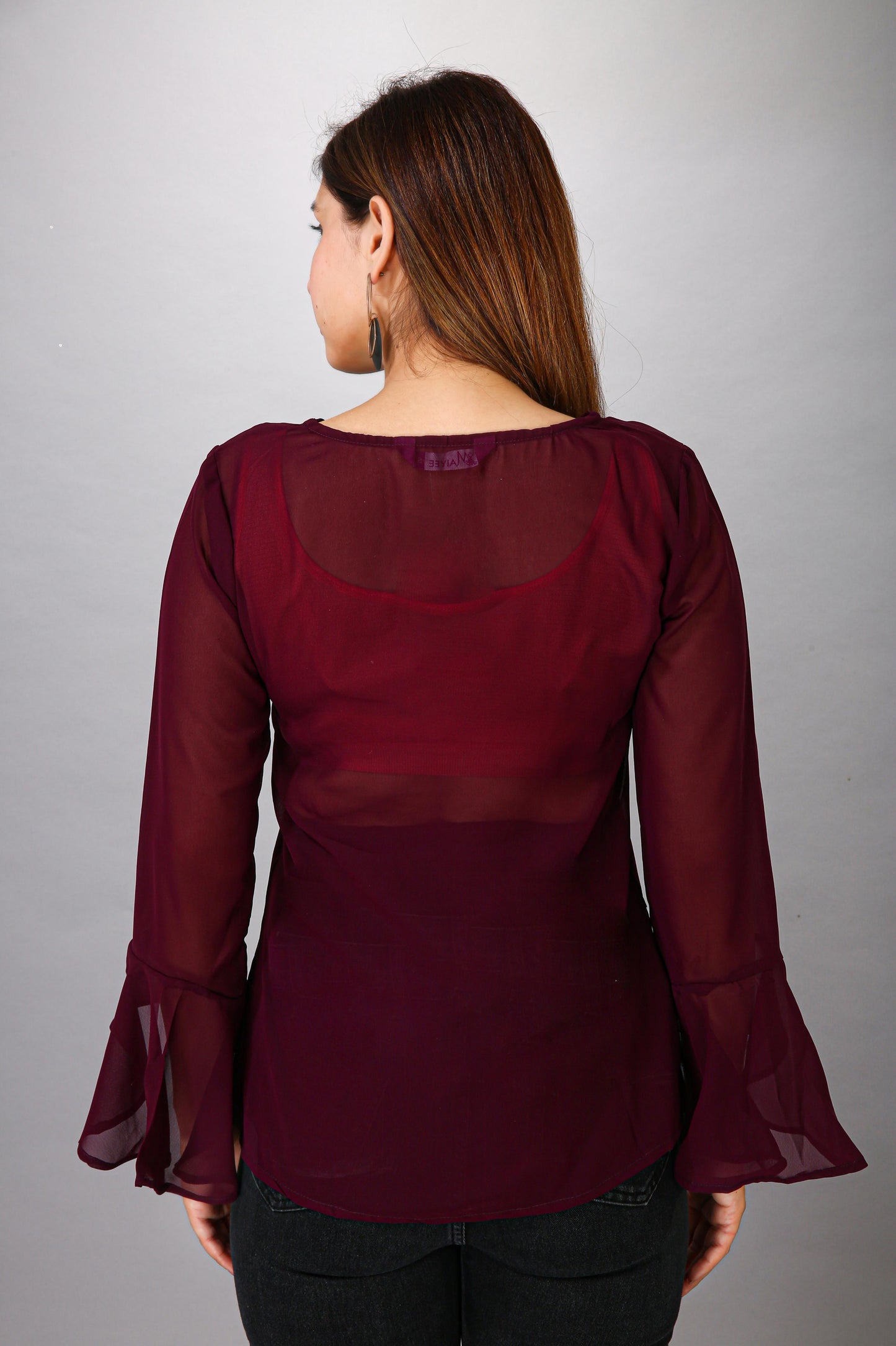 WINE GEORGETTE TOP