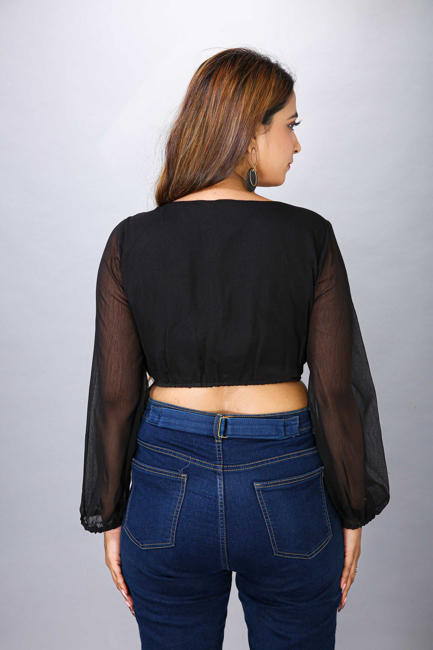 BLACK CREPE TOP