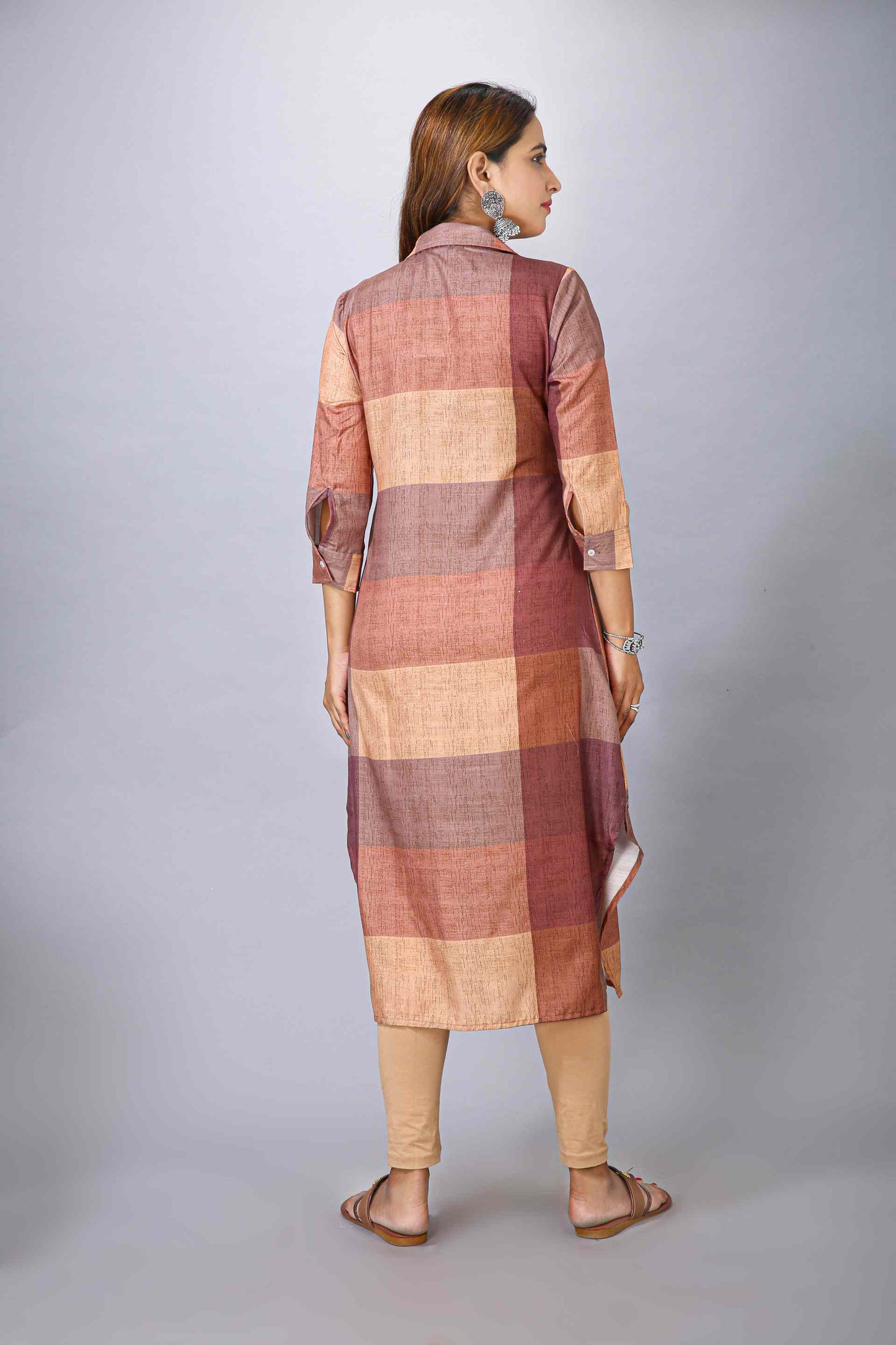 Brown Checks Kurti